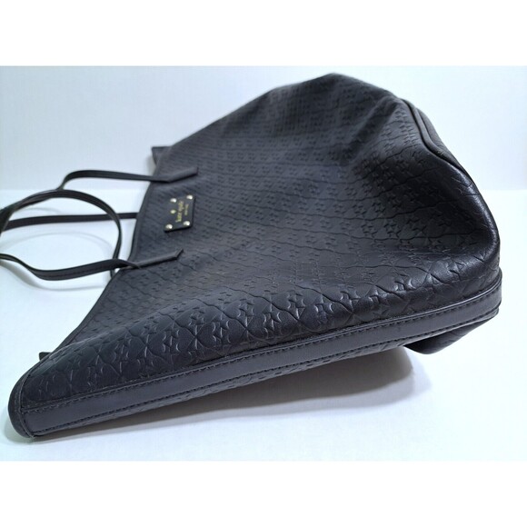 Kate Spade Purse New York Penn Place Margareta Black Tote Bag Embossed Leather - Picture 8 of 12